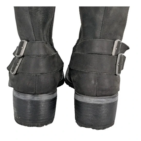 DURANGO Womens Cowgirl Boots SIZE 7.5M Black Leather Buckle/Zip Closure - Picture 8 of 12